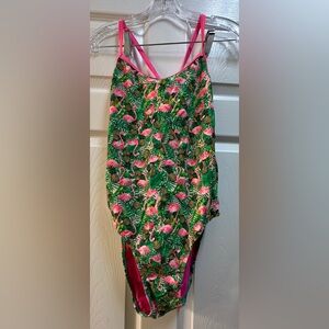 Sporti Flamingo One Piece Women’s Swimsuit Racerback Size 40 - EUC